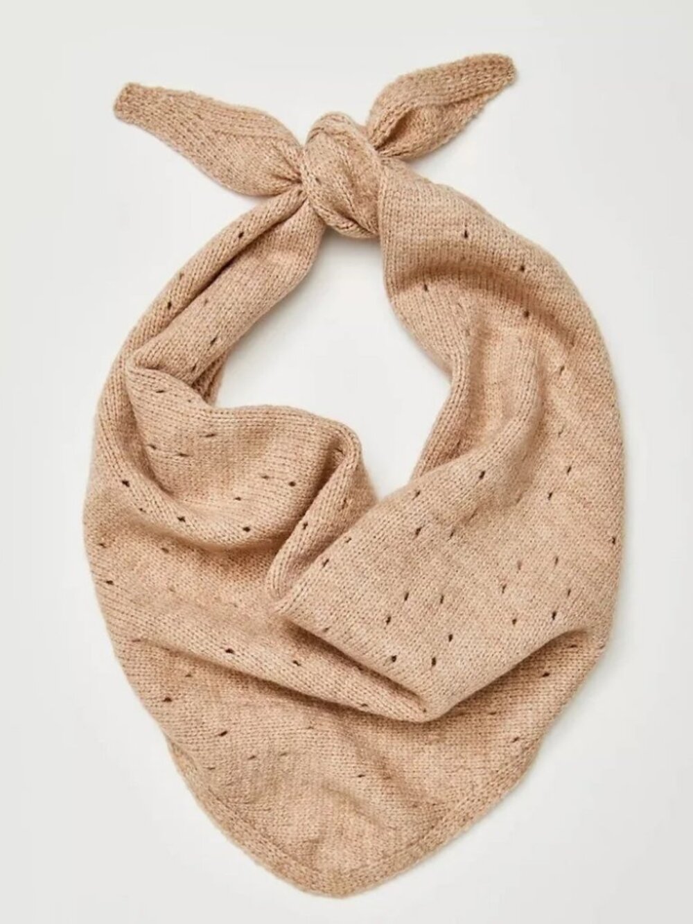 ☀️ NWT Free People Essential Triangle Scarf Eyelet Bandana Shawl Wrap One Size